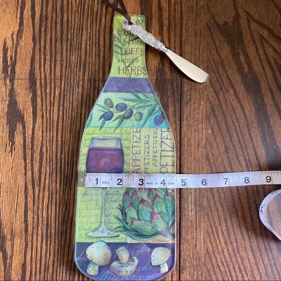 Wine bottle cheese server glass charcuterie board - Picture 3 of 8